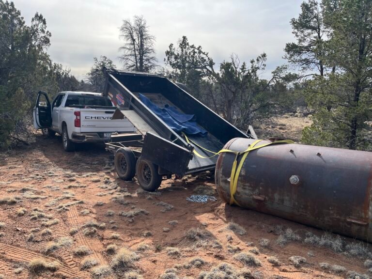 A loaded AZ Haul trailer on site