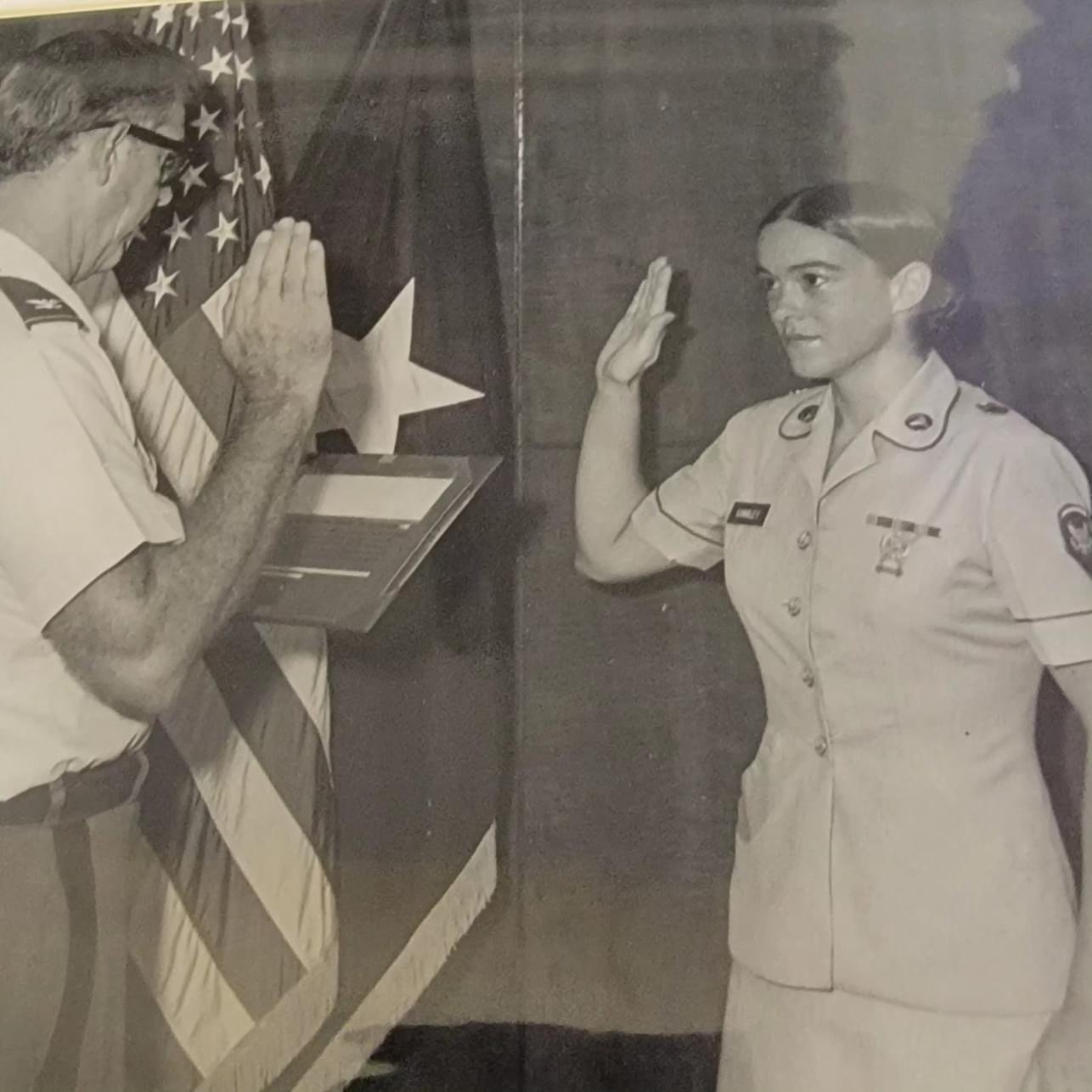 Ryan Kanaley’s mother being sworn in, U.S. Army